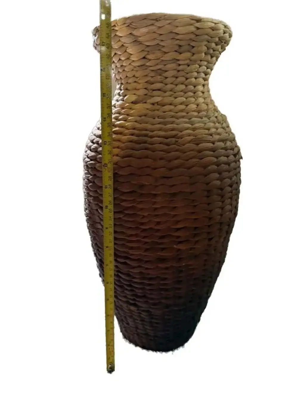 Woven Seagrass Ombre Floor Vase, Approx. 18 Inches Tall